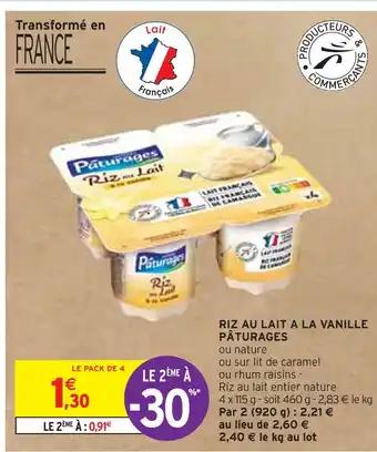 PÂTURAGES RIZ AU LAIT A LA VANILLE