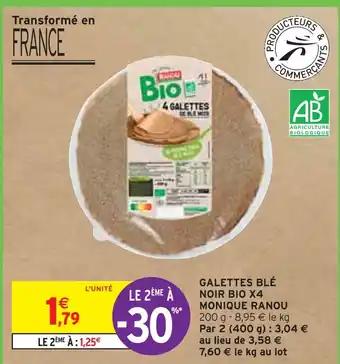 MONIQUE RANOU GALETTES BLÉ NOIR BIO X4