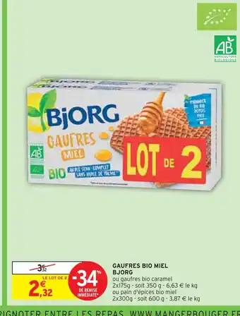 BJORG GAUFRES BIO MIEL