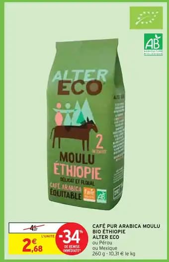ALTER ECO CAFÉ PUR ARABICA MOULU BIO ÉTHIOPIE