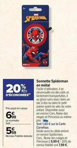 Spiderman - sonnette en métal