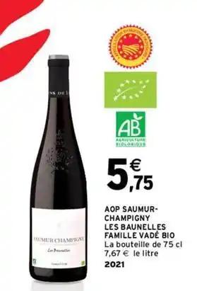 Vadé - aop saumur champigny les baunelles famille bio