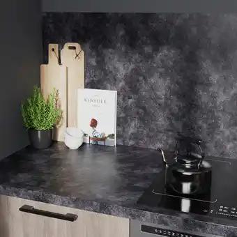 Plan de travail stratifié aspect béton GoodHome Kabsa L.300 x l.62 x Ép.3,8 cm