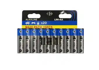 CARREFOUR Maxi Pack de 20 piles LR6/AA CRF I-Tech