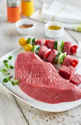 Viande bovine : pièce à brochette (f)