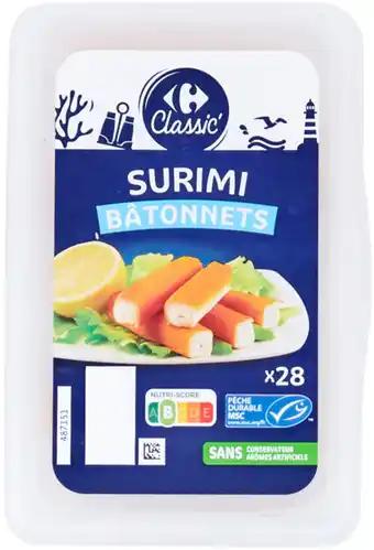 CARREFOUR CLASSIC' Bâtonnets Surimi Tendre Classic