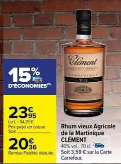 Clément - rhum vieux agricole de la martinique