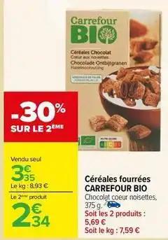 Carrefour - céréales fourrées bio