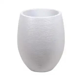 Pot plastique EDA Egg Graphit Ø50 H60 cm 53L blanc