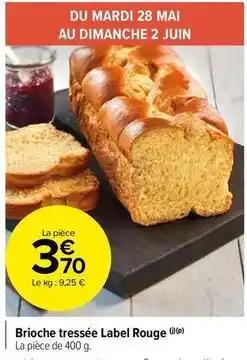 Brioche tressée label rouge