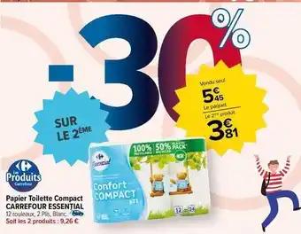 Carrefour - papier toilette compact essential