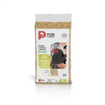 Pure Family - Mélange de céréales granulés poules pondeuses 20 kg