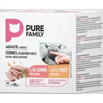 Pure Family - Alimentation Chat Terrine de poisson 400 g