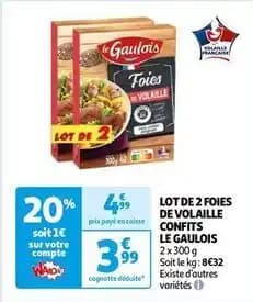 Le gaulois - lot de 2 foies de volaille confits