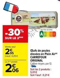 Carrefour - œufs de poules élevées en plein air