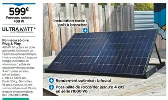 ULTRAWATT Panneau solaire Plug & Play