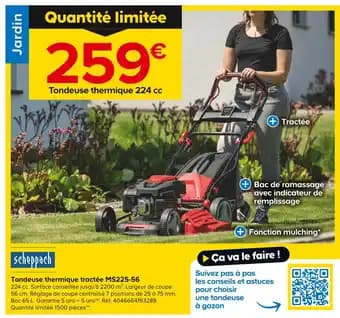 Scheppach Tondeuse thermique tractée MS225-56