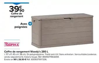 TOOMAX Coffre de rangement Woody’s 280 L