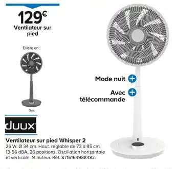 Duux Ventilateur sur pied Whisper 2