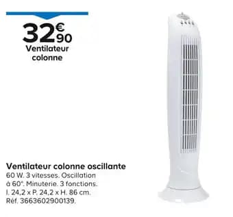 Ventilateur colonne oscillante