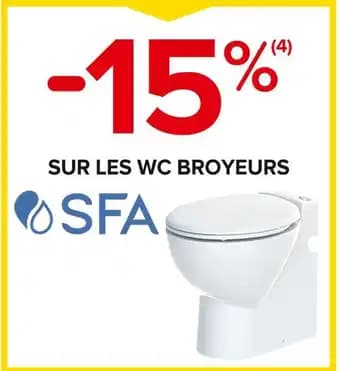 SFA -15% SUR LES WC BROYEURS SFA