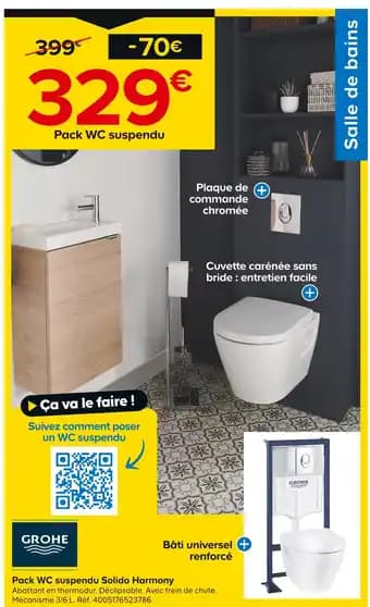 GROHE Pack WC suspendu Solido Harmony