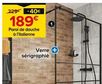 GoodHome Paroi de douche à l’italienne Ahti l. 120 cm