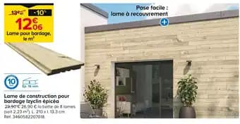 Lame de construction pour bardage Izyclin épicéa