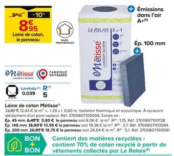 Métisse Laine de coton