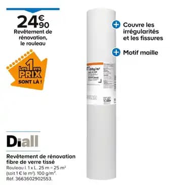 Diall Revêtement de rénovation fibre de verre tissé