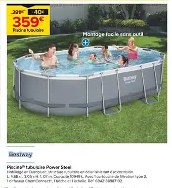 Bestway Piscine tubulaire Power Steel