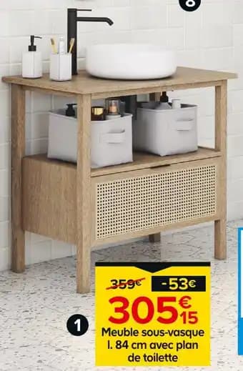 Sous-vasque avec plan de toilette