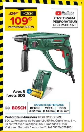 BOSCH Perforateur-burineur PBH 2500 SRE