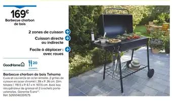 GoodHome Barbecue charbon de bois Tehama
