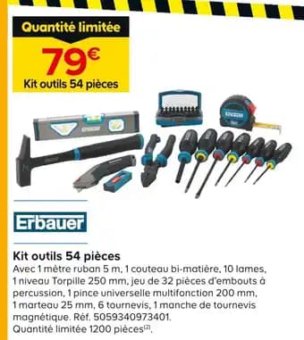 Erbauer Kit outils 54 pièces