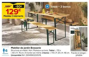 Mobilier de jardin Brasserie