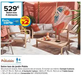 Proloisirs Salon bas de jardin Pablo