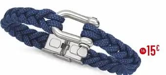 Bracelet acier et cordon, 20 cm