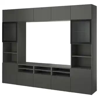 BestÅ Rangement tv/vitrines, gris foncé lappviken/fällsvik anthracite, 300x42x231 cm