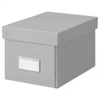 Hovkrats Boîte de rangement avec couvercle, gris clair, 16x22x14 cm