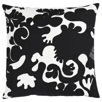 Streckfly Housse de coussin, noir/blanc, 50x50 cm