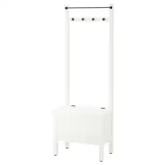 Hemnes Banc rangement, blanc, 64x37x173 cm