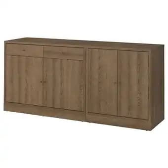 Tonstad Combinaison de rangement, brun placage chêne teinte, 202x47x90 cm