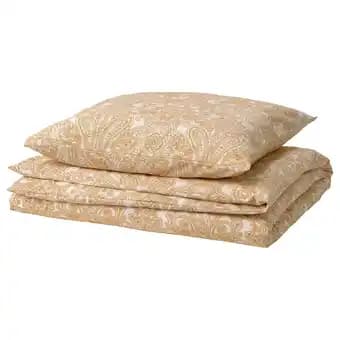 JÄttevallmo Housse de couette et 1 taie, jaune/blanc, 150x200/65x65 cm