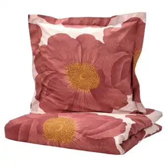 Svartklint Housse de couette et 1 taie, rose clair/rose foncé, 150x200/65x65 cm