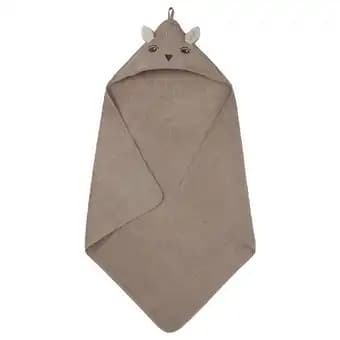 Trolldom Cape de bain bébé, cerf/brun, 80x80 cm