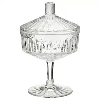 SÄllskaplig Bonbonnière, verre transparent/à motifs, 10 cm