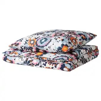 HÖnsgullÖrt Housse de couette et 1 taie, motif floral/multicolore, 150x200/65x65 cm