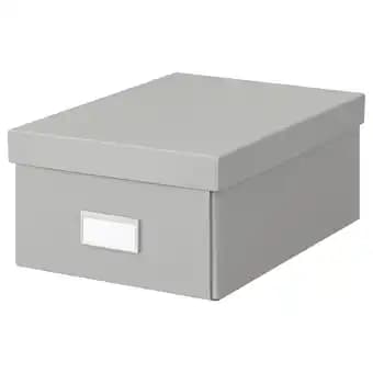 Hovkrats Boîte de rangement avec couvercle, gris clair, 23x32x14 cm