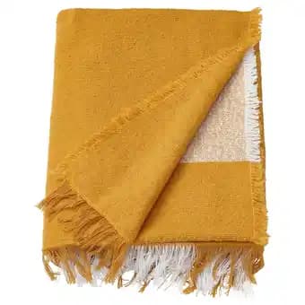 Ugglefly Plaid, jaune foncé/blanc cassé, 130x170 cm